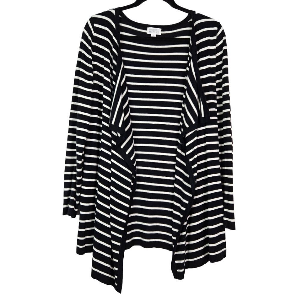 Stitch Fix Market & Spruce Jeana Striped Elbow Patch Cardigan L WS10067A